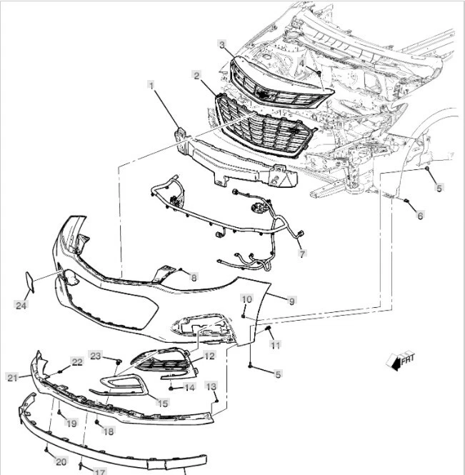 39126996 New OEM Front Fog Lamp Kit with Controls 2016-2018 Chevrolet Cruze - Image 4 of 4