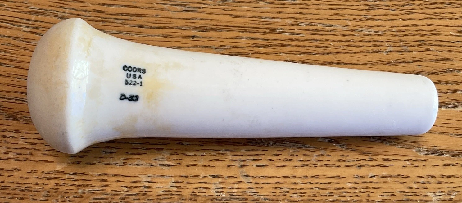 EUC VINTAGE Replacement Pestle COORS USA 522-1 Porcelain labware 4 3/4” X 1 1/2”