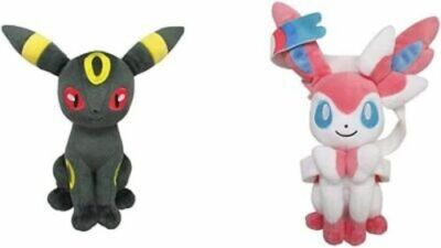 Umbreon and Sylveon 9“ Mini Plush Pokemon Evolution Eevee Series