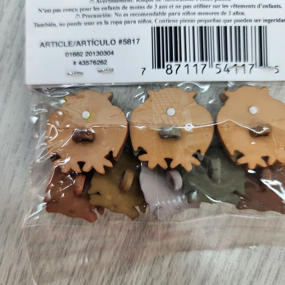 Dress It Up Retro 8 Botones Whoo! Oh! Búhos Marrón (3) 1/2" Grande - (5) 1/4" Pequeño Foto 4 de 4