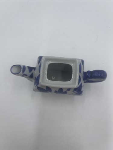 White Blue 3X4" Pitcher with Lid - Andrea by Sadek - Picture 3 of 6