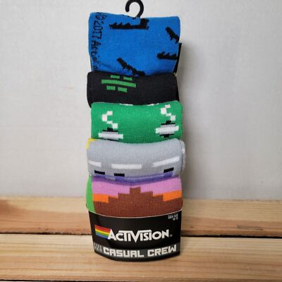 5 Pair Classic Activision Games Casual Crew Socks - Sock Size 10-13 NWT