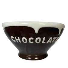 Pottery Barn Chocolate Ice Cream Bowl Ceramic Drip Edge Design Replacement