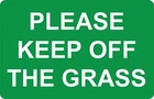 Please keep off the grass safety sign