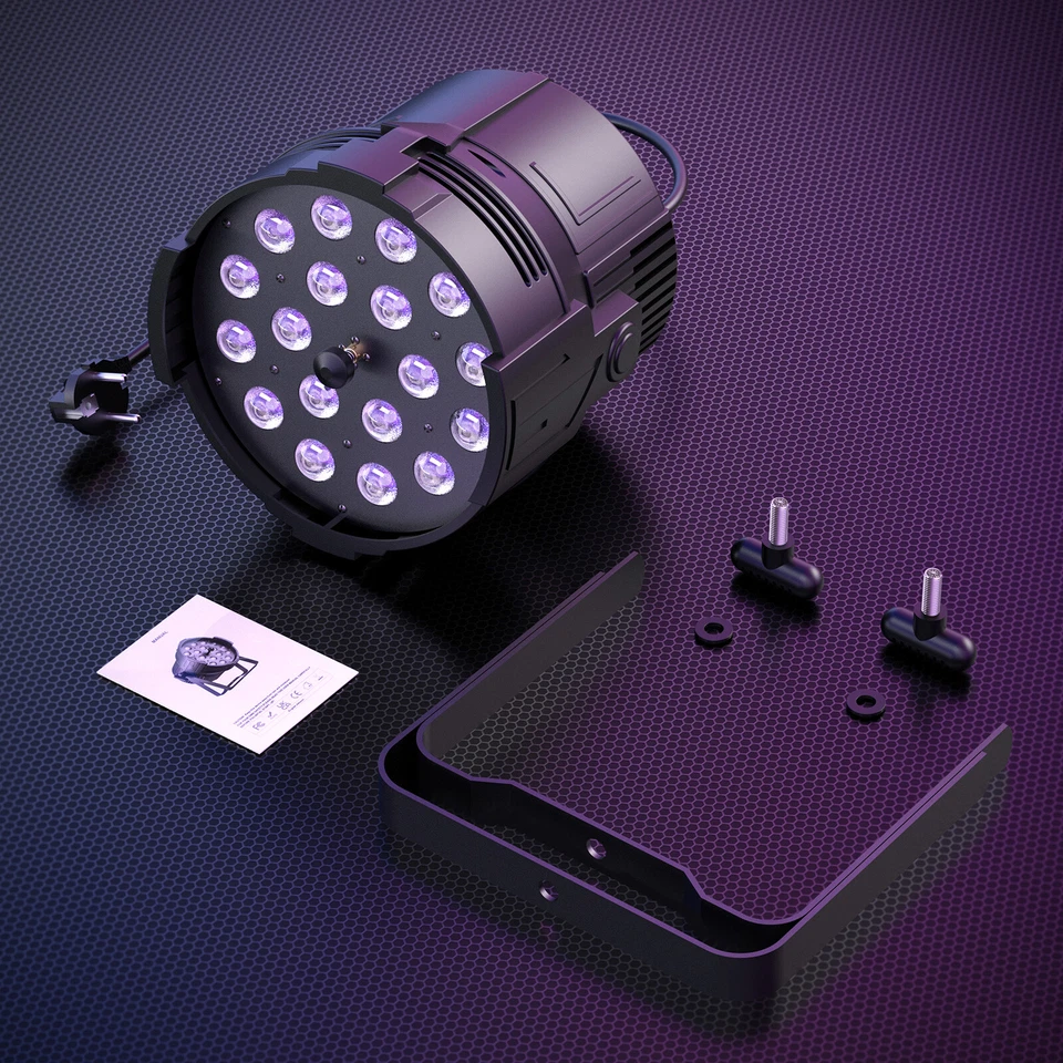 Disco DJ Lights DMX Zoom 18LED RGBWA + UV Par Light Stage Lighting Concert Party - Image 4 of 4