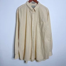 Cutter & Buck Men's Yellow Plaid Button Down Shirt Single Pocket Size 2XB