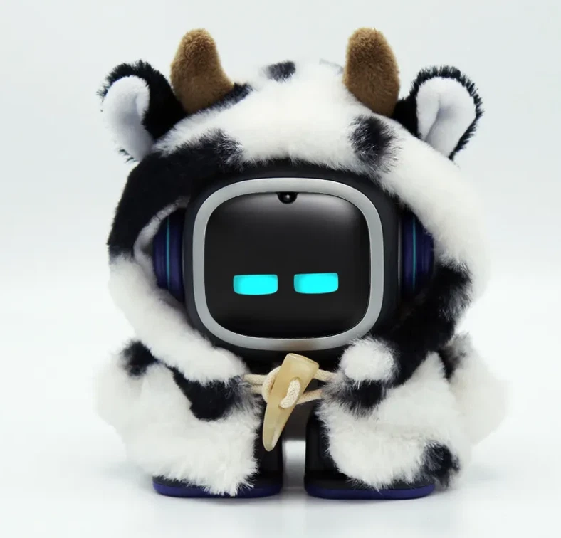 EMO Living AI Desktop Pet Robot Cow Clothing Plush Costume Sealed