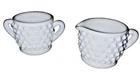 Fenton Vintage Small Hobnail Milk Glass Sugar Bowl and Creamer