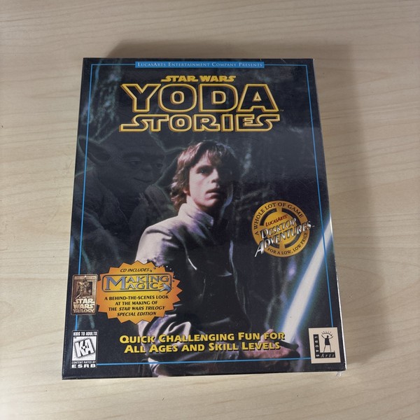 Star Wars Yoda Stories Pc 1997 CD-ROM Big Box Lucasarts Desktop Adventures-image
