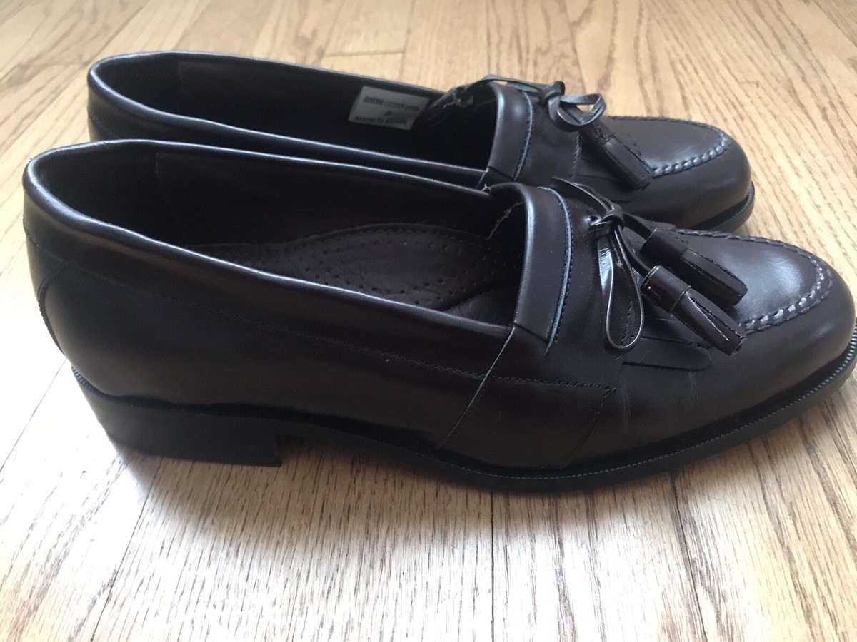 CROFT & BARROW Tassel Loafers Leather SHOES Brown Mens 8 D  display picture 2