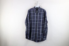 Canali Mens Medium Faded Long Sleeve Collared Button Down Shirt Blue Plaid