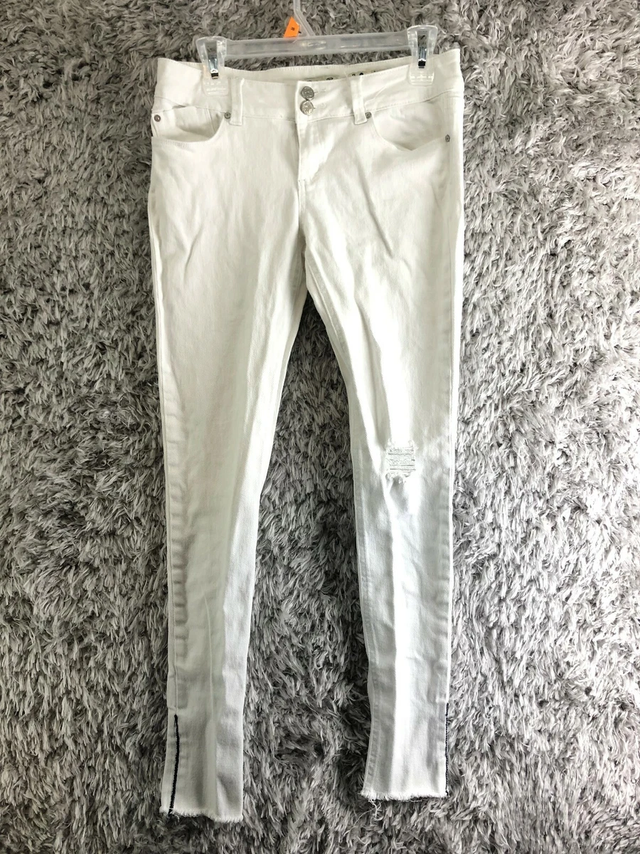 Indigo Rein Forever Womens Size 9 Mid Rise Skinny White Denim