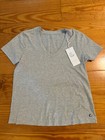 NWT Calme By Johnny Was Gray Layla Fave V-Neck Slim T-Shirt Size S