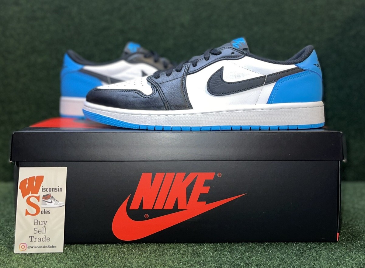 Jordan 1 Retro Low OG Black Dark Powder Blue Mens Size 10.5