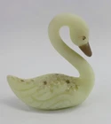 VINTAGE FENTON CUSTARD SATIN SWAN SIGNED B. MONTGOMERY