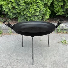 Camp Fire Skillet From A Harrow Disk Without Lid 16" (40cm), Cooking Skillet