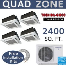 48000 BTU 4 Zone Ductless Mini Split AC Heat Pump 12kx4 CEILING CASSETTE