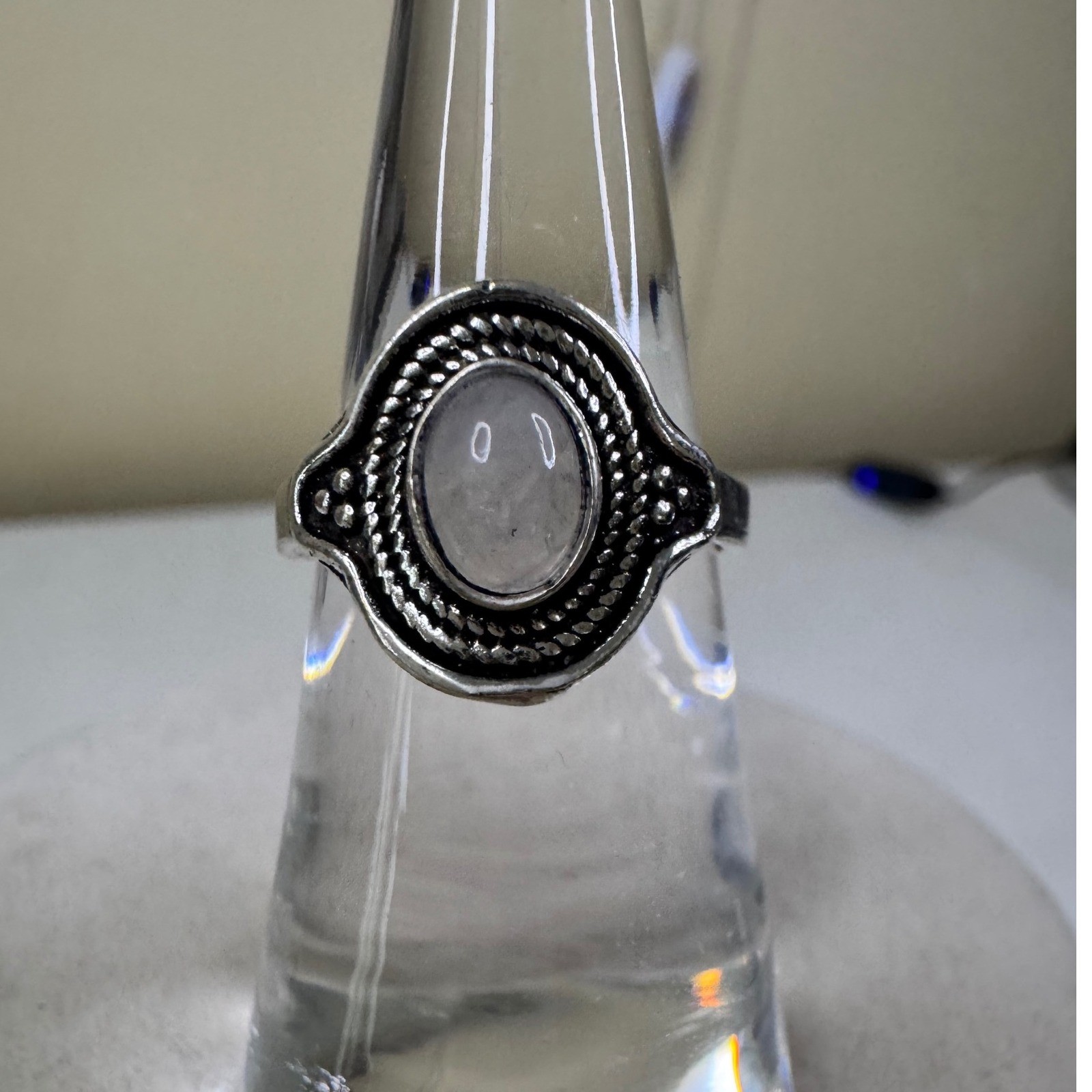 Women's Oval Moonstone Statement Ring Sterling Si… - image 1