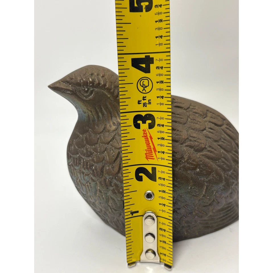 Juego de 3 estatuillas familiares de codornices de latón vintage con acento para decoración del hogar Foto 3 de 4