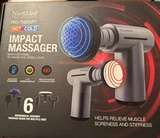NEW NuvoMed Pro-Therapy Cordless Impact Massager Hot Cold w/ 6 Heads