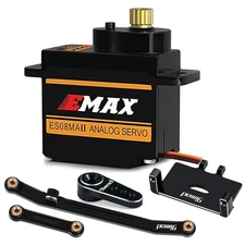 EMAX Servo RC Steering ES08MAII 12g Mini Metal Gear Analog Black 