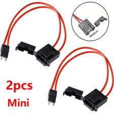 2pcs Car Modification ACC Fuse Box Mini Fuse Tap Power Socket Holder 16AWG