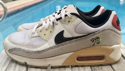 NIKE AIR MAX 90 SE  SWOOSH FIBER  UFO SNEAKERS LIGHT BONE MENS 9
