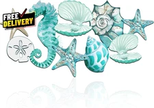 Metal Beach Wall Decor Seashell Beach Themed Bathroom Decor Rustic Nautical O...