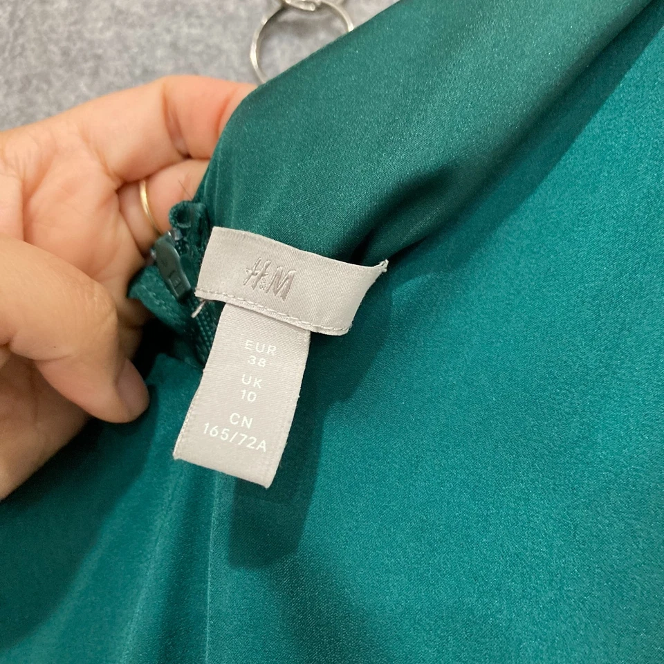 Mono H&M para mujer talla 10 verde bolsillos cinturón sin mangas pierna ancha 33831 Foto 4 de 4