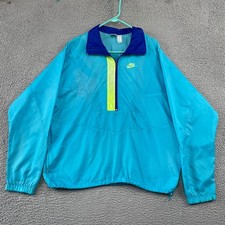 Nike Windbreaker Mens XL Teal Vintage Half Zip Colorblock Pullover Jacket 90s