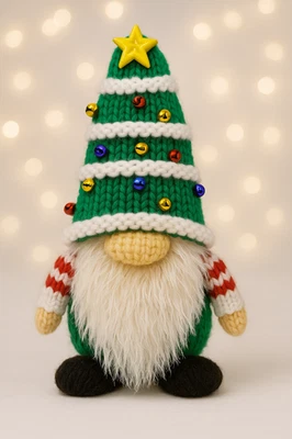 LLAMZ DESIGNS Knitting Pattern Santa Tree Hat Gonk Christmas Gnome Toy Chocolate Orange Cover