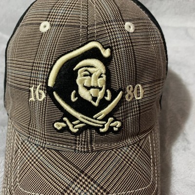 Captain Morgan Hat Men's Adjustable Plaid Black Brown 1680 Logo Anoma