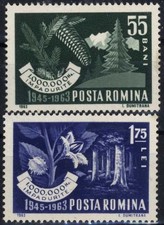 Romania  1963 1 million Ha of afforestation MNH, OG