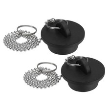 2Pcs Tub Stoppers Rubber Bathtub Stoppers 1-1/4" Black