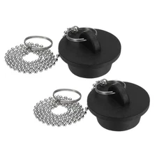 2Pcs Tub Stoppers Rubber Bathtub Stoppers 1-1/4" Black