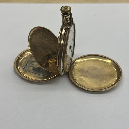 ELGIN GOLD FILLED HUNTER CASE ANTIQUE POCKET WATCH RUNNING MINT NO RESERVE !!!!!