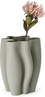 Philippi Vase Floree, H 28 Cm D 20 Cm Aus Keramik 3D Druck Beige, Plissee-Design