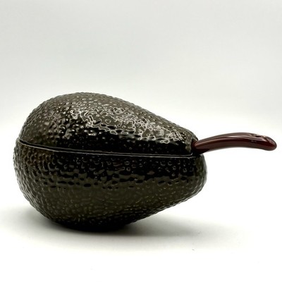 3 Piece Avocado Salsa Ceramic Guacamole Dip Serving Bowl Container Dish & Spoon