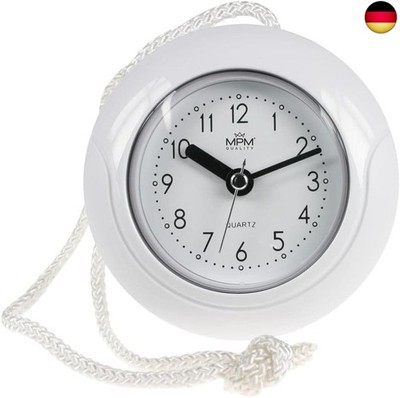 MPM Quality Design Badezimmer-Uhr aus Kunstoff, Quarz-Uhrwerk Sweep, 3-5 ATM