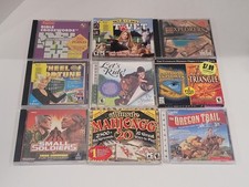 9 PC CD-ROMs Lot - Oregon Trail, Mahjongg, Pet Vet, Soldiers, Crosswords, Wheel