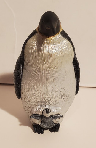 PAPO PVC EMPEROR PENGUIN BIRD WITH BABY CHICK FIGURINE 3" TALL FIGURE 2008