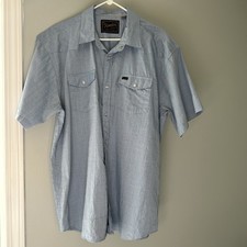 Howler Bros Western Shirt Short Sleeve Men's Blue Pearl Snap Cowboy Size XL