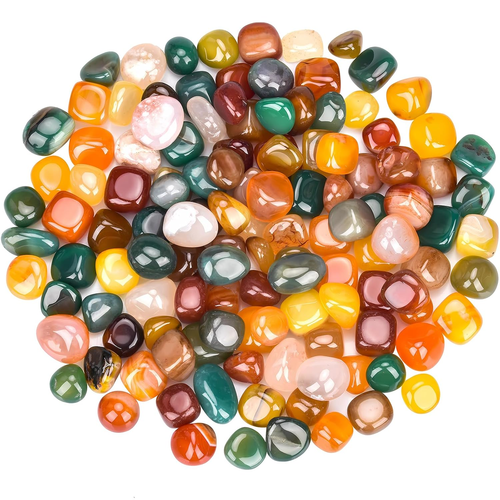 Mix Edelstein Set, Natural Steine in Verschiedenen Größen, Bunte Trommelsteine F