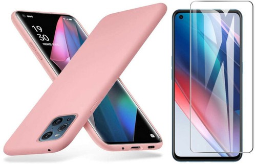 Coque Silicone TPU Rose + Verre Trempé Pour Oppo Find X3 Neo - Marque Little Boutik, Protection Complète