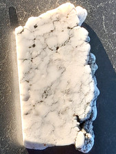 White Howlite Specimen type Slab -  40.2 Gms  - Spiderweb - Black - gray - White