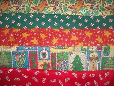CHRISTMAS GINGERBREAD candy Cotton FABRIC U-Pick SEE INFO 1/2 yd BTHY