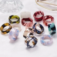 2pcs Transparent Resin Acrylic Knuckle Ring Women Party Jewelry Gift Wholesale