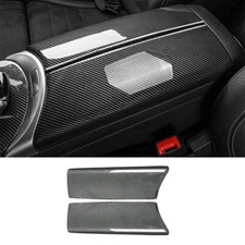 ABS Carbon Fiber Console Armrest Box Cover 2PCS For Mercedes-Benz GLC 2016-2021