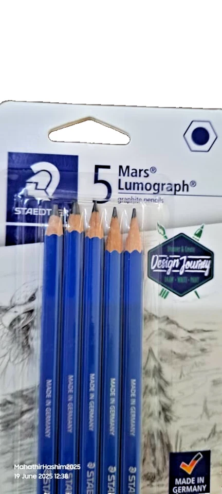 Lápices de grafito Staedtler 5 Mars Lumograph HB 2b 4b 6b 8b Malasia mejor opción Foto 2 de 4