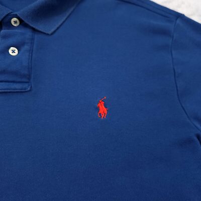ィ*ィ様 【180/100A】POLO RALPH LAUREN ネイビー ラル Polo Ralph Lauren L Blue Polo Shirt Custom Fit Short Sleeve Tennis